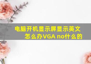 电脑开机显示屏显示英文怎么办VGA no什么的